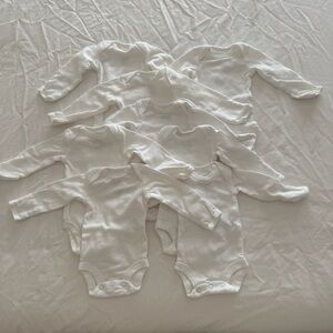 Carter's White Long Sleeve Bodysuits set of 8 in Preemie size